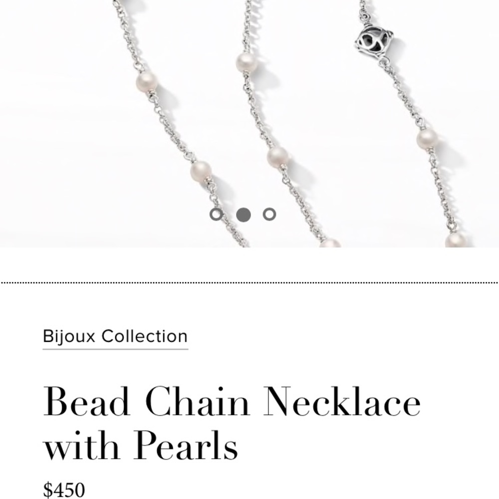 David Yurman Bead Chain Necklace with Pearls